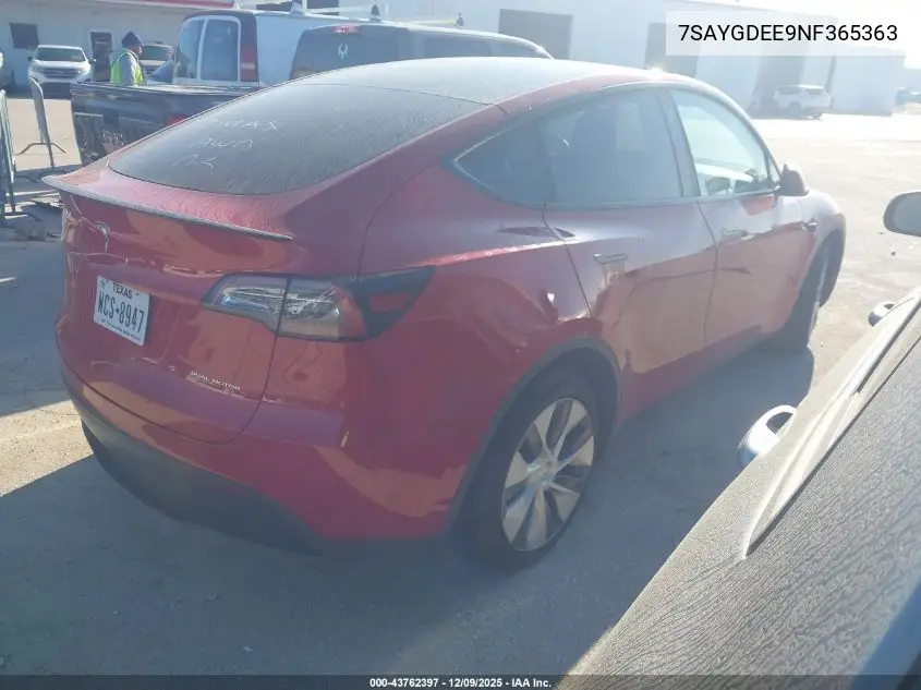 7SAYGDEE9NF365363 2022 Tesla Model Y Long Range Dual Motor All-Wheel Drive
