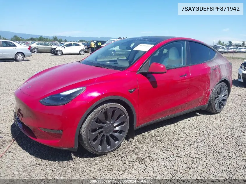 7SAYGDEF8PF871942 2023 Tesla Model Y