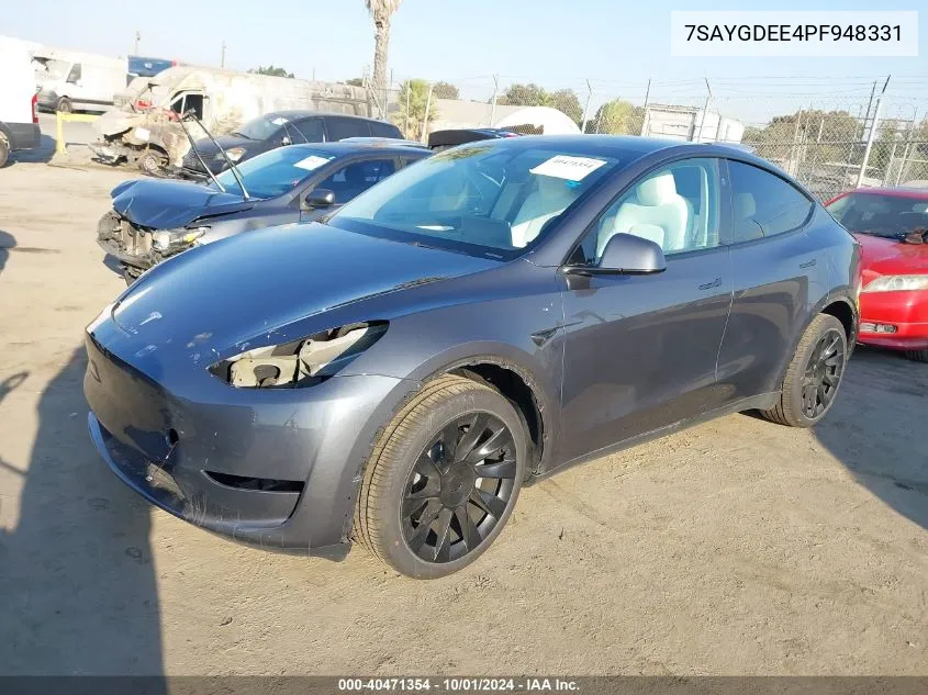 2023 Tesla Model Y VIN: 7SAYGDEE4PF948331 Lot: 40471354