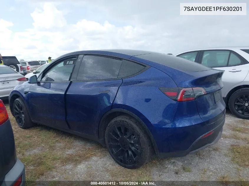 2023 Tesla Model Y VIN: 7SAYGDEE1PF630201 Lot: 40501412