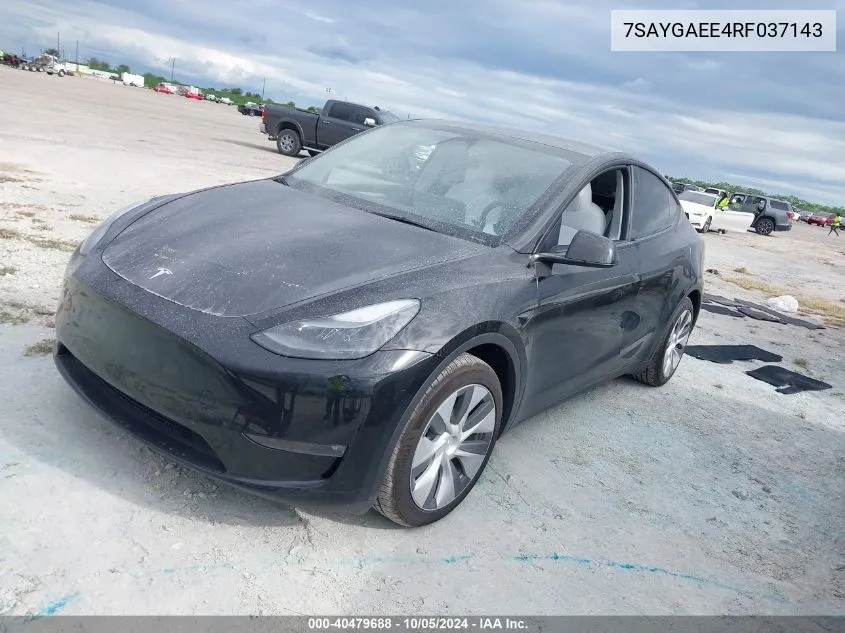 2024 Tesla Model Y VIN: 7SAYGAEE4RF037143 Lot: 40479688