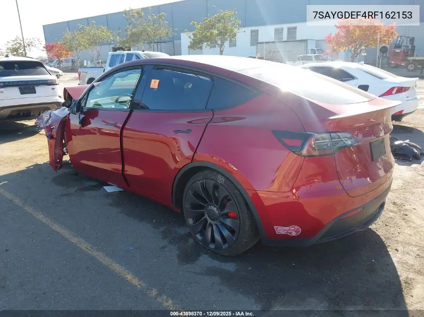 7SAYGDEF4RF162153 2024 Tesla Model Y Performance Dual Motor All-Wheel Drive