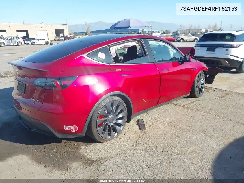 7SAYGDEF4RF162153 2024 Tesla Model Y Performance Dual Motor All-Wheel Drive