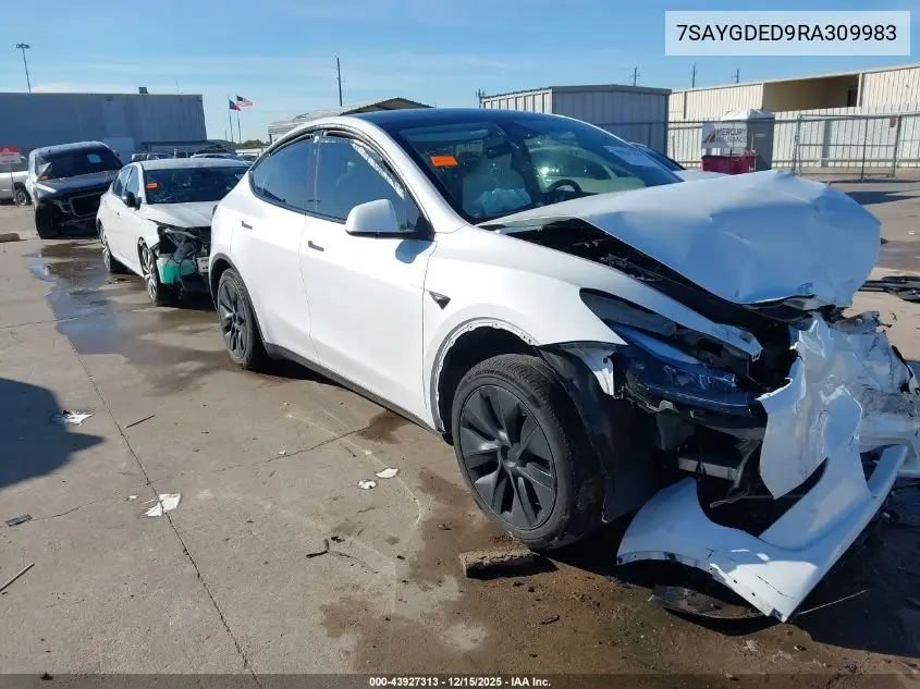 7SAYGDED9RA309983 2024 Tesla Model Y Long Range Dual Motor All-Wheel Drive/Rwd