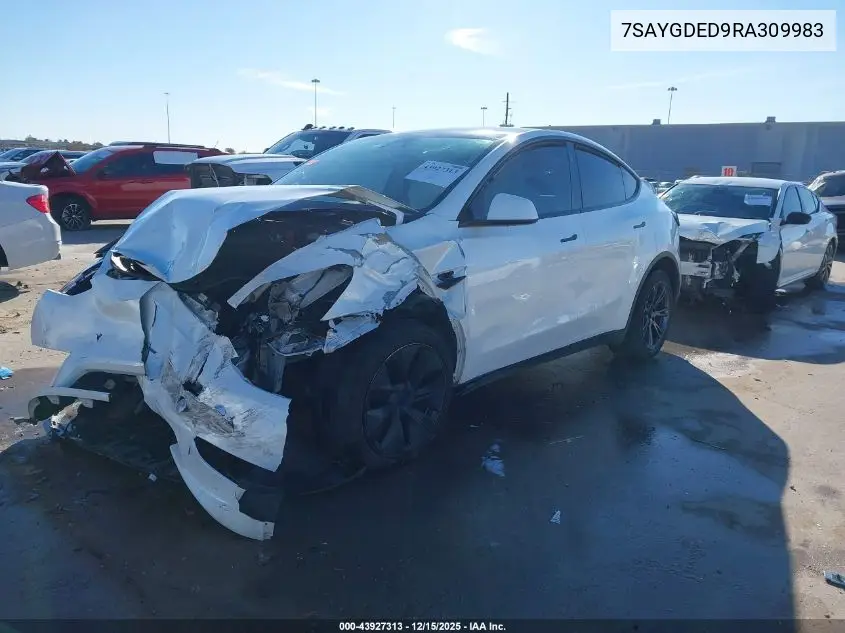 7SAYGDED9RA309983 2024 Tesla Model Y Long Range Dual Motor All-Wheel Drive/Rwd