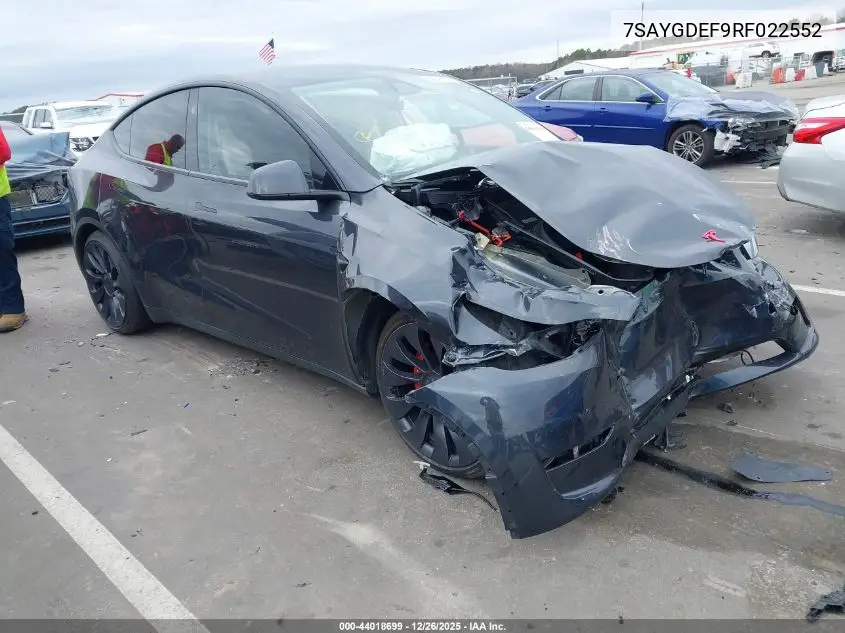 7SAYGDEF9RF022552 2024 Tesla Model Y Performance Dual Motor All-Wheel Drive