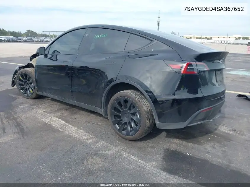 7SAYGDED4SA367652 2025 Tesla Model Y Long Range Dual Motor Rear-Wheel Drive