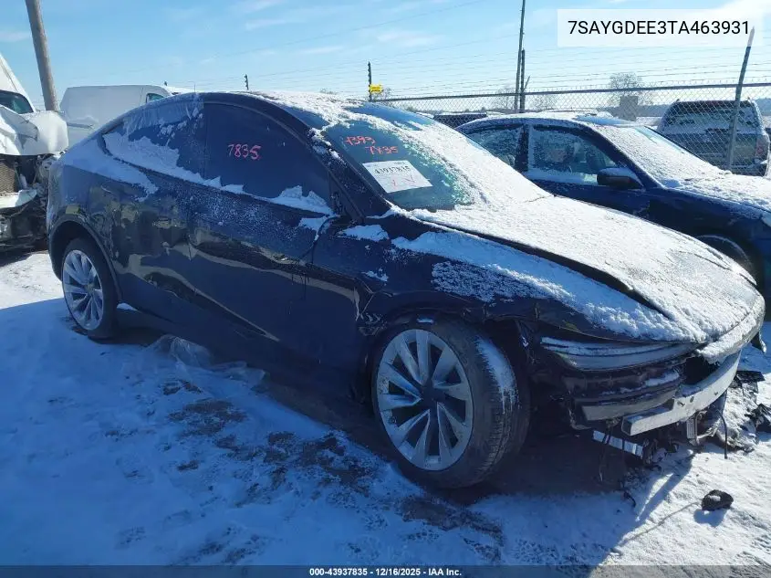 7SAYGDEE3TA463931 2026 Tesla Model Y Long Range Launch Series/Premium All-Wheel Drive