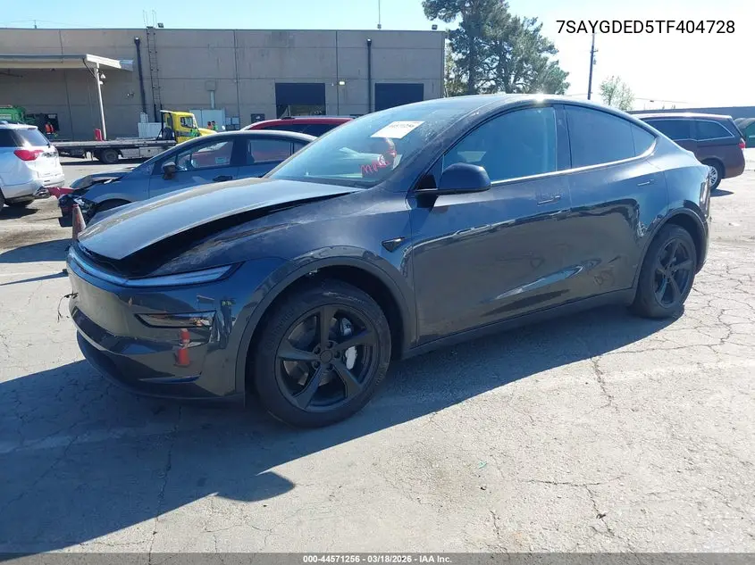 7SAYGDED5TF404728 2026 Tesla Model Y Premium Rear-Wheel Drive/Standard Rear-Wheel Drive