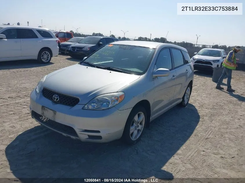 2003 Toyota Corolla Matrix Xr VIN: 2T1LR32E33C753884 Lot: 12050841