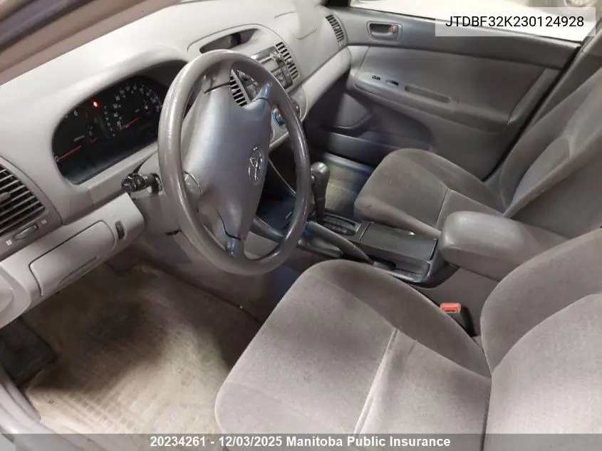 JTDBF32K230124928 2003 Toyota Camry Le V6 Le V6