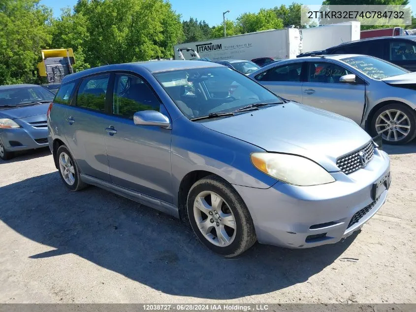 2004 Toyota Corolla Matrix Xr VIN: 2T1KR32E74C784732 Lot: 12038727