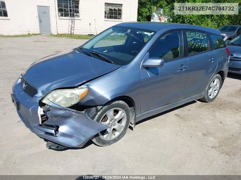 2004 Toyota Corolla Matrix Xr VIN: 2T1KR32E74C784732 Lot: 12038727