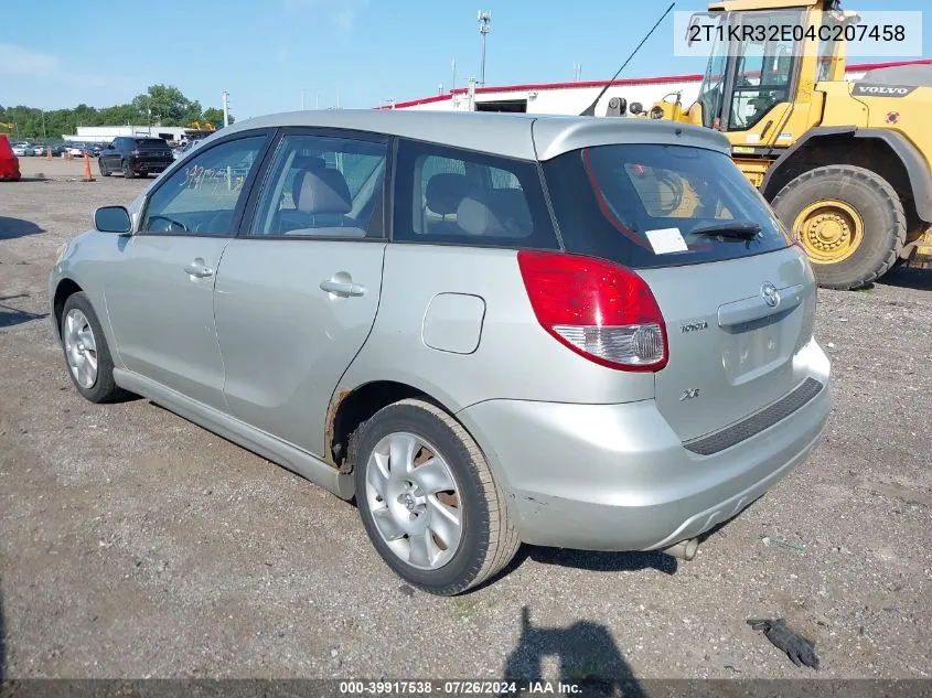 2004 Toyota Corolla Matrix Xr VIN: 2T1KR32E04C207458 Lot: 39917538