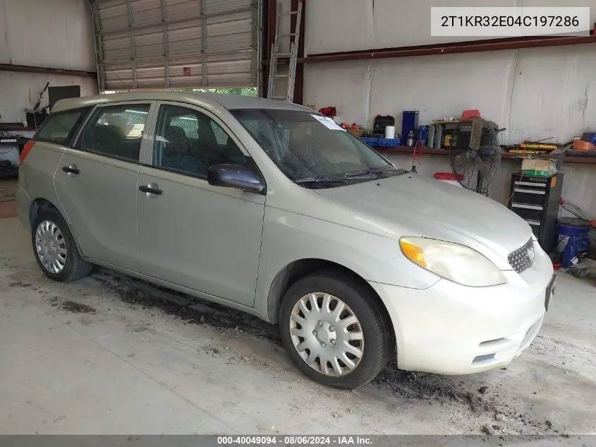 2004 Toyota Corolla Matrix Xr VIN: 2T1KR32E04C197286 Lot: 40049094