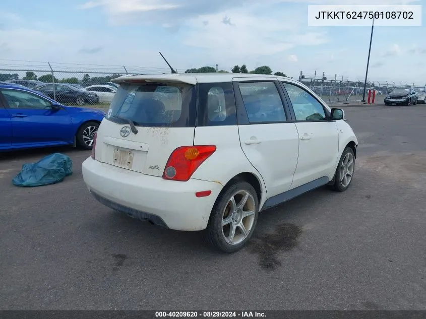 2005 Scion Xa VIN: JTKKT624750108702 Lot: 40209620