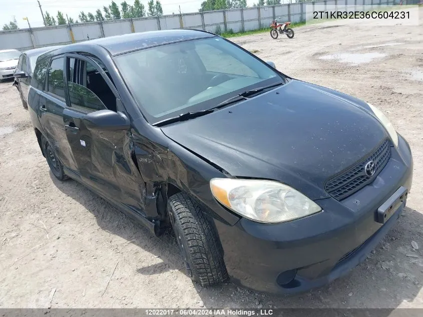 2006 Toyota Corolla Matrix Xr VIN: 2T1KR32E36C604231 Lot: 12022017