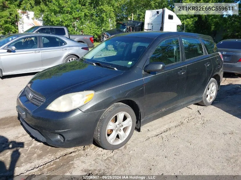 2006 Toyota Corolla Matrix Xr VIN: 2T1KR32E66C559611 Lot: 12036907