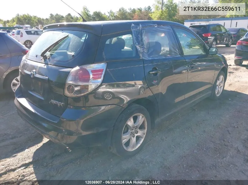 2006 Toyota Corolla Matrix Xr VIN: 2T1KR32E66C559611 Lot: 12036907