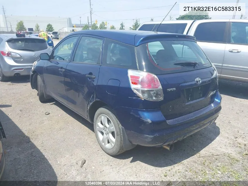 2T1KR32E16C583315 2006 Toyota Corolla Matrix Xr