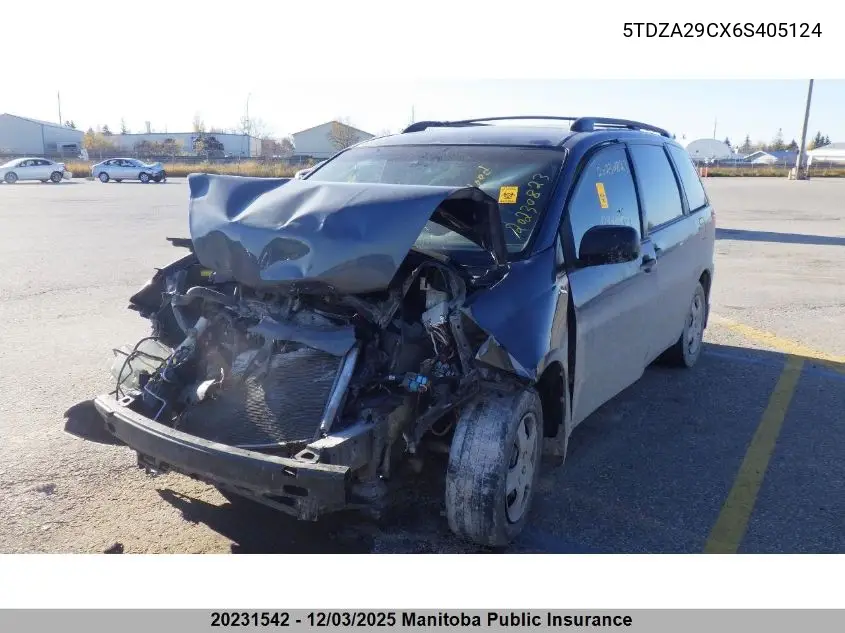 5TDZA29CX6S405124 2006 Toyota Sienna Ce V6