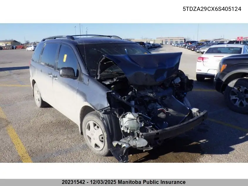 5TDZA29CX6S405124 2006 Toyota Sienna Ce V6