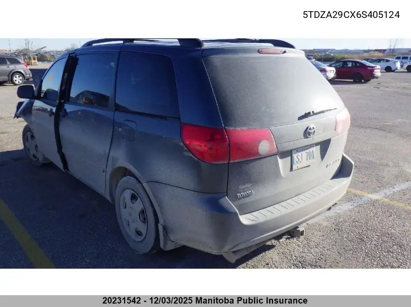 5TDZA29CX6S405124 2006 Toyota Sienna Ce V6