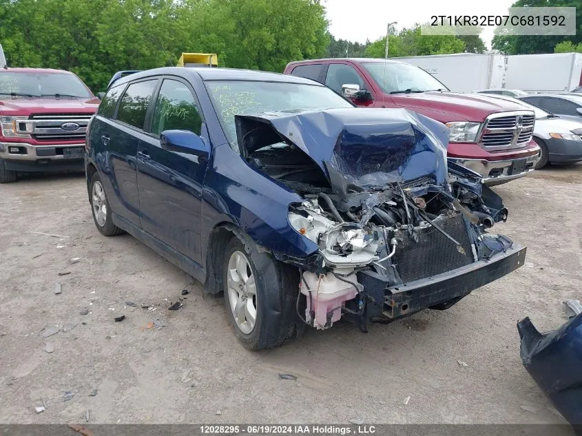 2007 Toyota Corolla Matrix Xr VIN: 2T1KR32E07C681592 Lot: 12028295