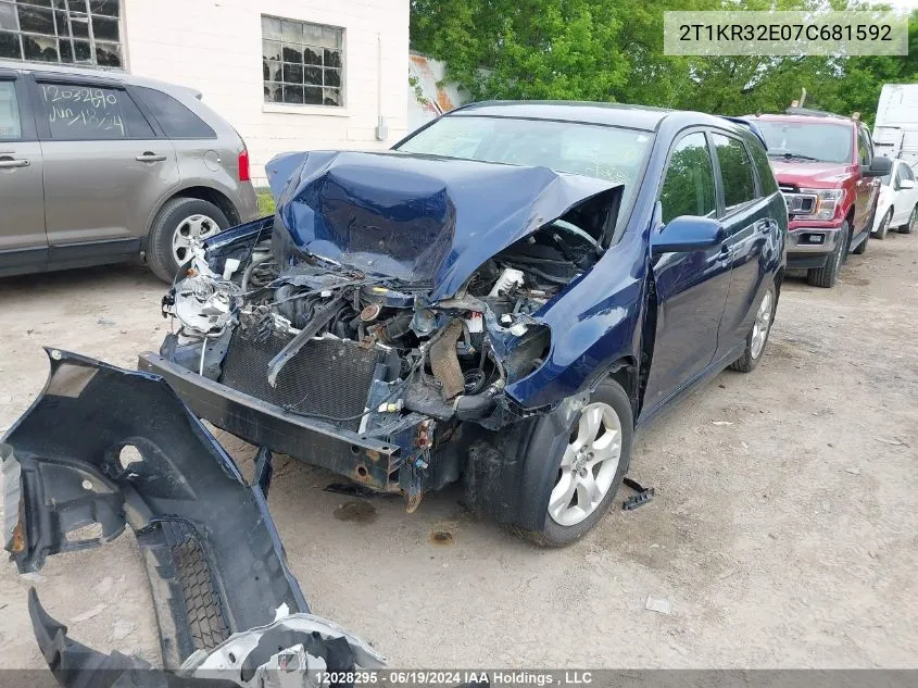 2007 Toyota Corolla Matrix Xr VIN: 2T1KR32E07C681592 Lot: 12028295