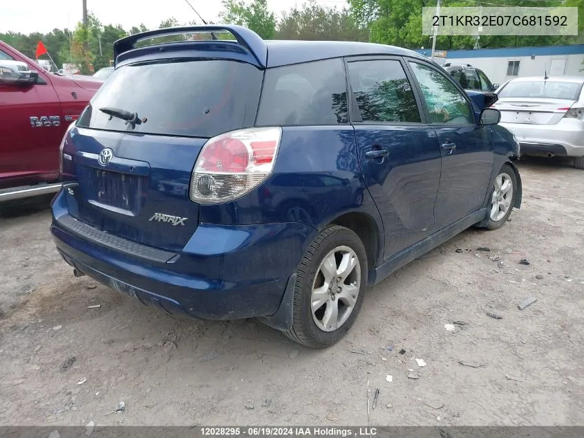 2007 Toyota Corolla Matrix Xr VIN: 2T1KR32E07C681592 Lot: 12028295