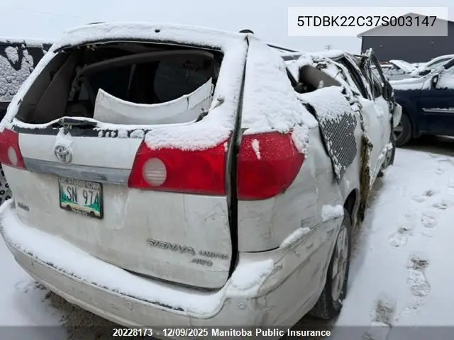 5TDBK22C37S003147 2007 Toyota Sienna Xle Limited V6