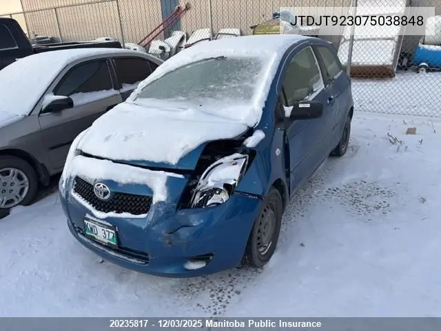 JTDJT923075038848 2007 Toyota Yaris Rs Rs
