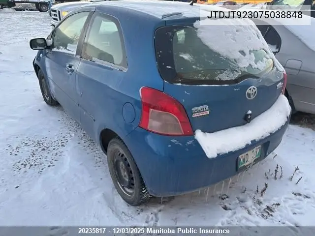JTDJT923075038848 2007 Toyota Yaris Rs Rs