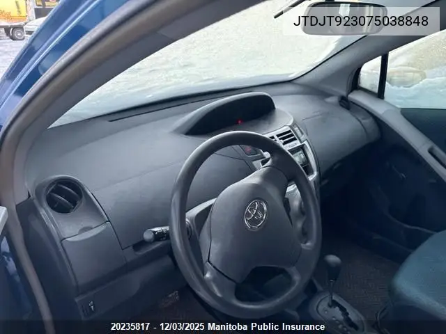 JTDJT923075038848 2007 Toyota Yaris Rs Rs