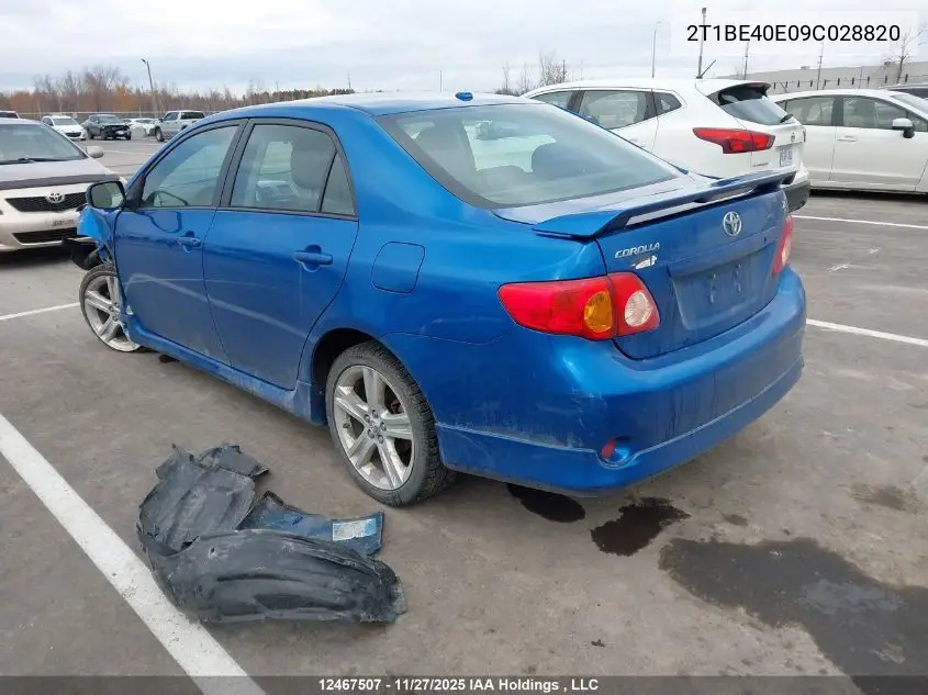 2T1BE40E09C028820 2009 Toyota Corolla Xrs Xrs