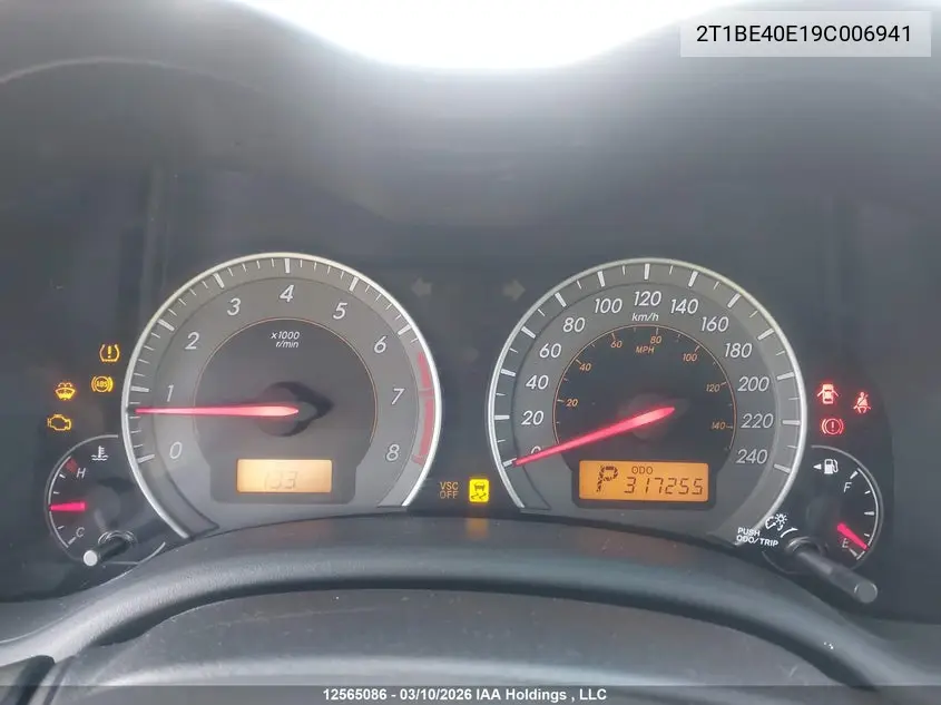 2T1BE40E19C006941 2009 Toyota Corolla Xrs Xrs