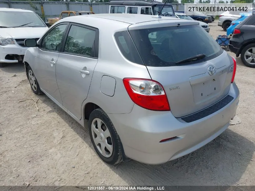 2010 Toyota Corolla Matrix S VIN: 2T1KE4EE8AC041442 Lot: 12031557