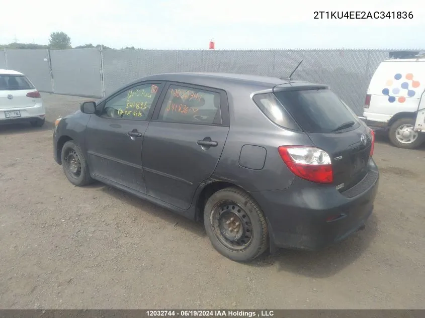 2010 Toyota Corolla Matrix VIN: 2T1KU4EE2AC341836 Lot: 12032744