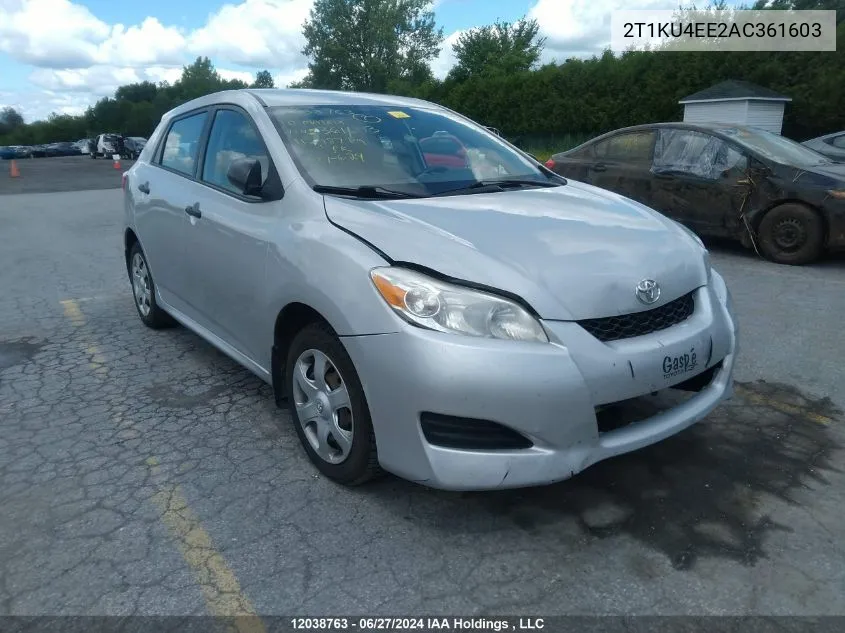 2010 Toyota Corolla Matrix VIN: 2T1KU4EE2AC361603 Lot: 12038763