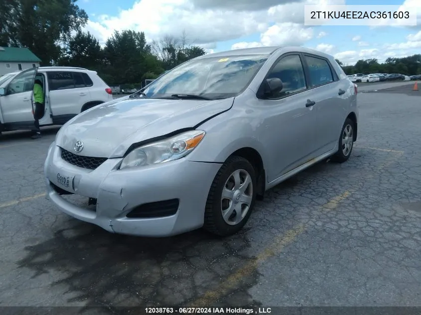 2010 Toyota Corolla Matrix VIN: 2T1KU4EE2AC361603 Lot: 12038763