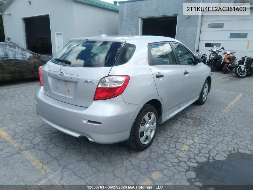 2010 Toyota Corolla Matrix VIN: 2T1KU4EE2AC361603 Lot: 12038763