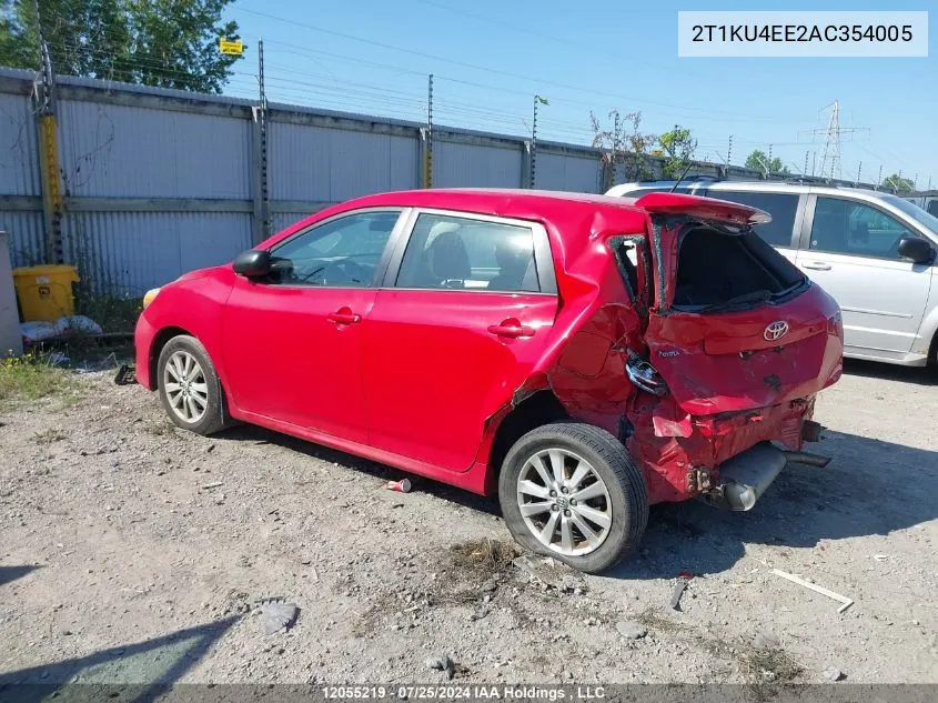 2010 Toyota Corolla Matrix VIN: 2T1KU4EE2AC354005 Lot: 12055219