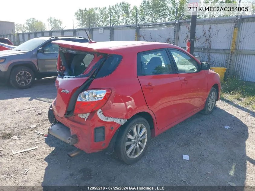 2010 Toyota Corolla Matrix VIN: 2T1KU4EE2AC354005 Lot: 12055219