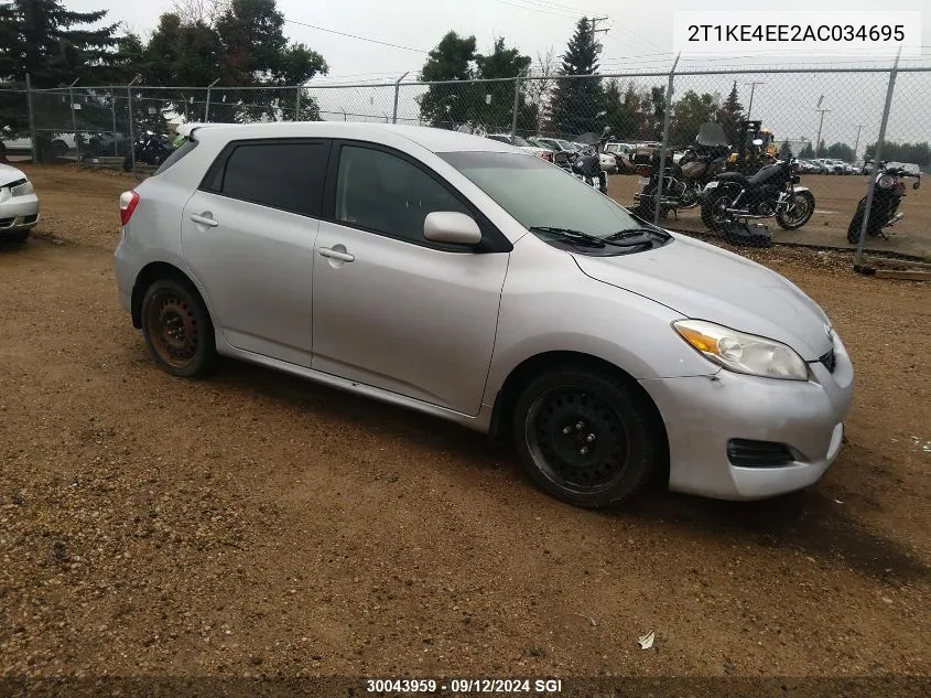 2010 Toyota Corolla Matrix S VIN: 2T1KE4EE2AC034695 Lot: 30043959