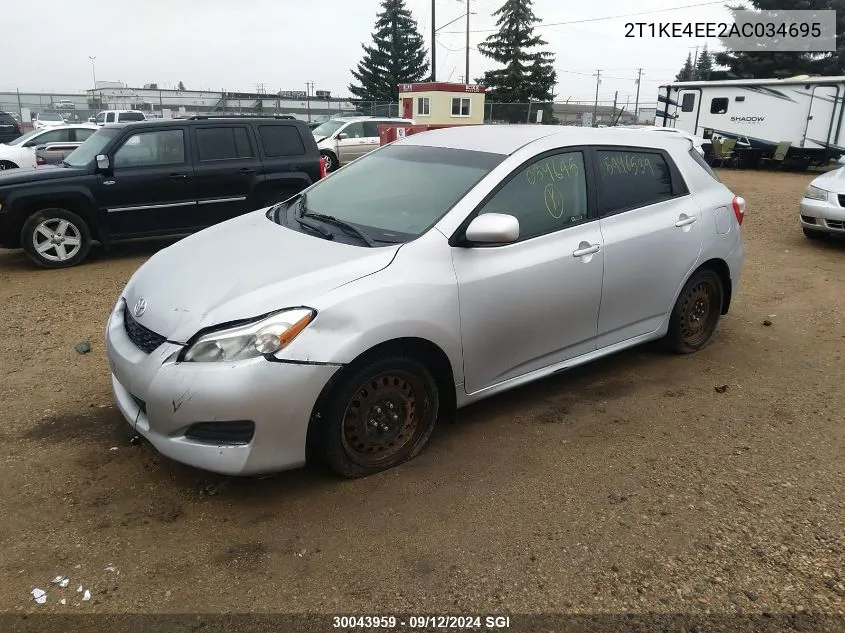 2T1KE4EE2AC034695 2010 Toyota Corolla Matrix S