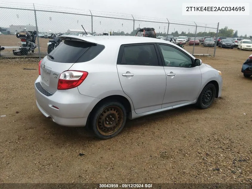 2T1KE4EE2AC034695 2010 Toyota Corolla Matrix S