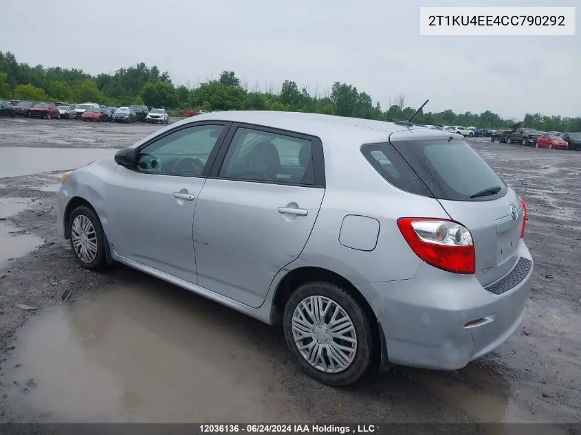 2T1KU4EE4CC790292 2012 Toyota Corolla Matrix