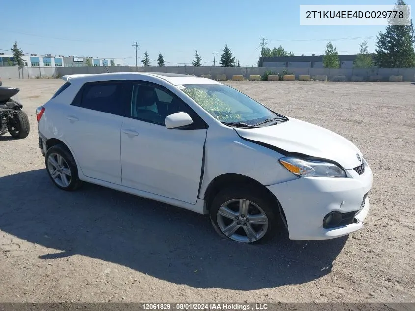 2013 Toyota Corolla Matrix VIN: 2T1KU4EE4DC029778 Lot: 12061829