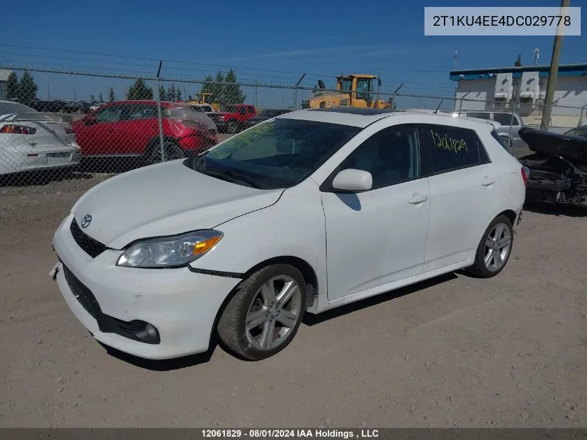 2013 Toyota Corolla Matrix VIN: 2T1KU4EE4DC029778 Lot: 12061829