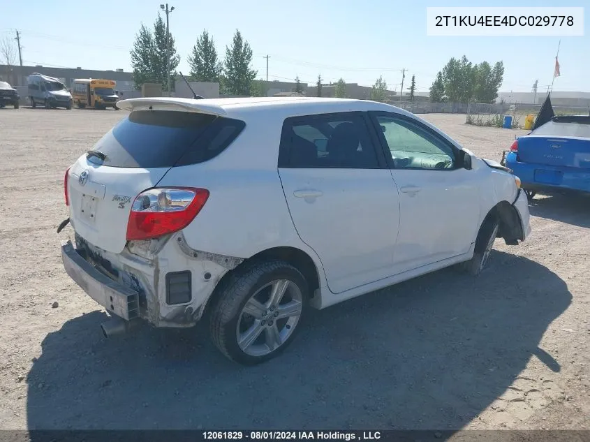 2013 Toyota Corolla Matrix VIN: 2T1KU4EE4DC029778 Lot: 12061829